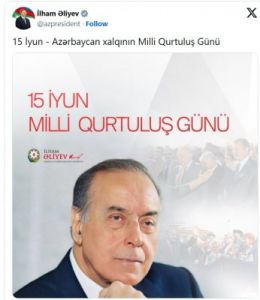 İlham Əliyev Milli Qurtuluş Günü ilə bağlı paylaşım edib