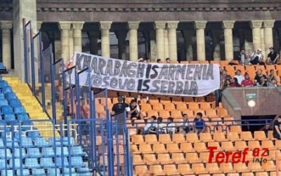"Zabuxu təslim etməyəcəyik!”: Futbol matçında hay azarkeşlərdən təxribat... - FOTO, VİDEO