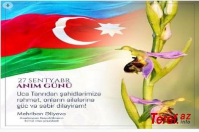 Mehriban Əliyeva Anım Günü münasibəti ilə paylaşım edib
