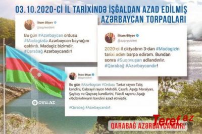 Vətən müharibəsi: Oktyabrın 3-də azad edilən ərazilər -