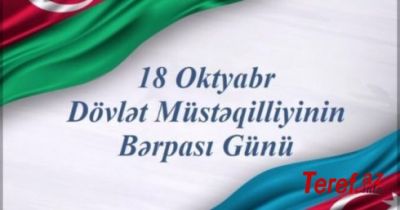Azərbaycanda Müstəqilliyin Bərpası Günüdür