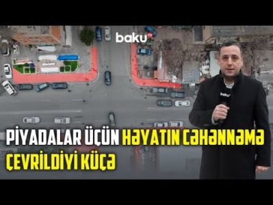 Bakının mərkəzində səki problemi: Piyadalar təhlükə ilə üz-üzə  VİDEO