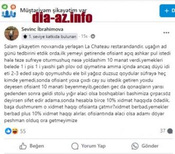 Novxanıdakı “La Chateau” restoranına getməyin...