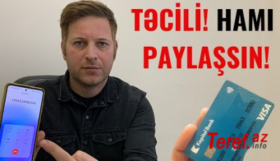ŞOK! Kartımdakı bütün pulları oğurlamaq istədilər!!! - VİDEO