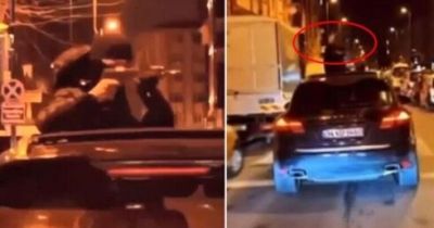 Lüks avtomobillə küçələri dolaşıb silahları ilə insanları qorxuya saldılar