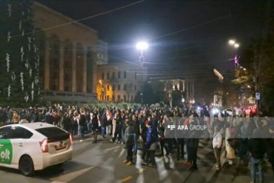 Tbilisidə etiraz aksiyası bərpa edilib - FOTO - VİDEO