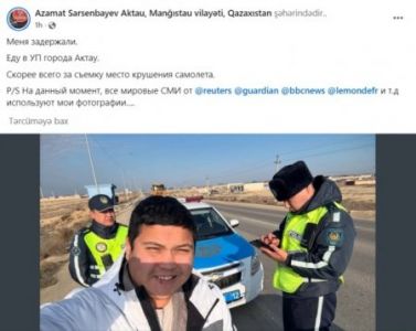 Qəzaya düşən təyyarəni ilk lentə alan bloqer saxlanıldı - FOTO